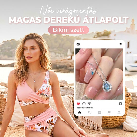 🌼👙 Női Alakformáló Bikini, Virágmintás 🏖️