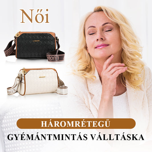 🌸👜Prémium háromrétegű gyémánt mintás divatos crossbody táska