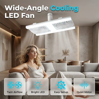 📢 ⏰ Modern 2 az 1-ben LED mennyezeti ventilátor lámpával 🌬️