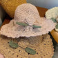 👒 Elegáns, kézzel kötött szalmakalap fodros részletekkel