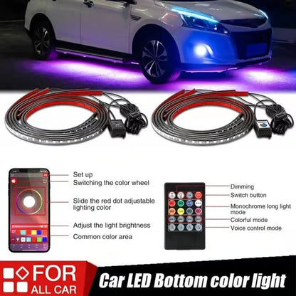 🚗✨ Autó alvázához rögzíthető, rugalmas, vízálló RGB LED szalagvilágítás (2 db) 🌈