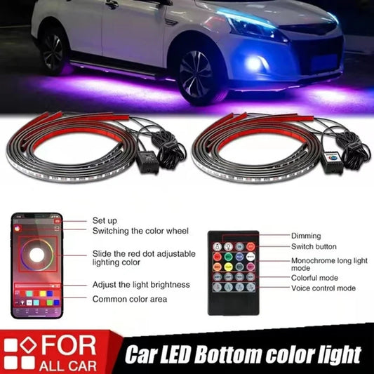 🚗✨ Autó alvázához rögzíthető, rugalmas, vízálló RGB LED szalagvilágítás (2 db) 🌈