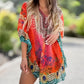 🌺V-nyakú boho mintás fodros ruha