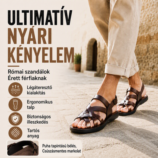 ☀️☁️ Férfi római szandálok – nyári, alkalmi, puha talpú strandcipők 🦶