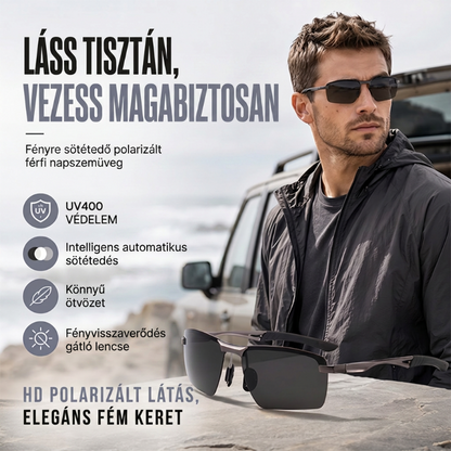 ☀️🕶️ Kültéri fotochromatikus polarizált napszemüveg 🛡️