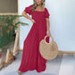 🌺Női négyzet alakú nyakkivágás Jumpsuit Smocked mellrész gombbal