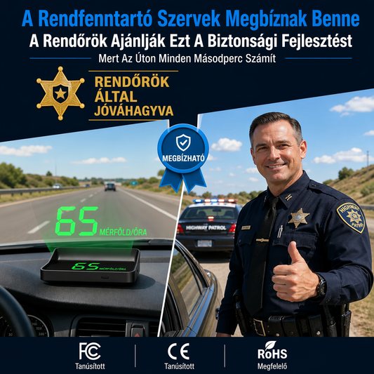 🚗🛡️ Autós HUD GPS sebességmérő –👀 Vezetés közben a szemed az úton maradhat, a sebességadatok pedig a szélvédőn jelennek meg ✨