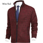 🔥 Culoare solidă pentru bărbați Standing Collar Fashion Cardigan Sweater Knit Jacket