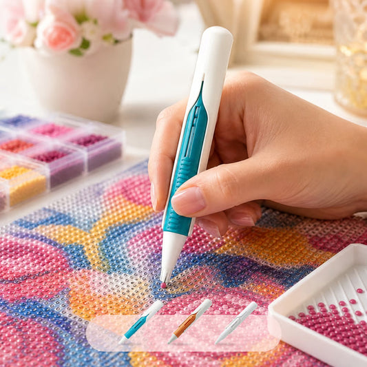 💎🎨 Automatikus gyöngyadagoló toll és tálca szett gyémántfestéshez ✨