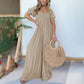 🌺Női négyzet alakú nyakkivágás Jumpsuit Smocked mellrész gombbal