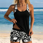 👙🏖️ Szexi Mintás Tank Top & Rövidnadrág Kétrészes Fürdőruha 🌞