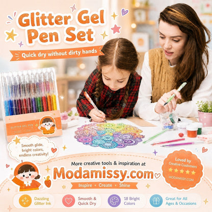 Élénk, csillogó színek – varázsolja ragyogóvá rajzait és üdvözlőlapjait – Csillogó zselés tollak – Utánvéttel! ✨