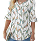 💕👚Női 3/4 hosszú ujjú V-nyakú fodros ujjú tunika blúzok