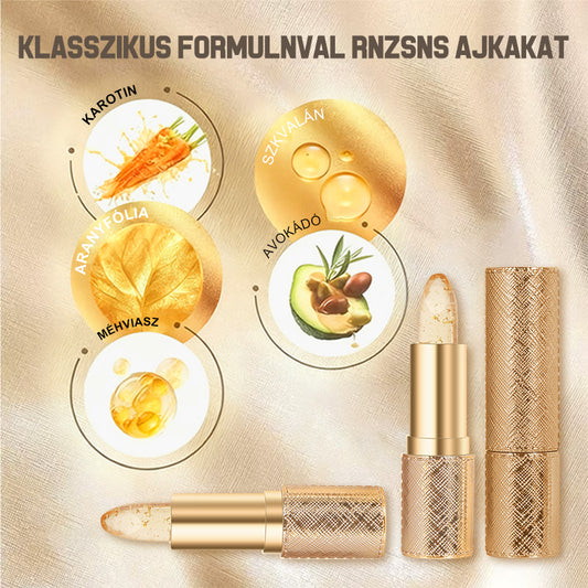 💄Luxus rúzs arany- és ezüstpelyhekkel, amely azonnal ragyogóvá teszi az arcszínt.