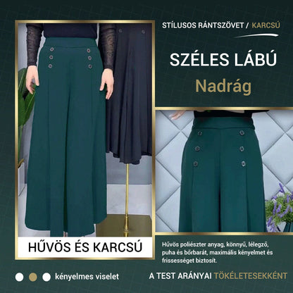 ✨Hűvös és elegáns, elegáns, széles szárú, rakott nadrág