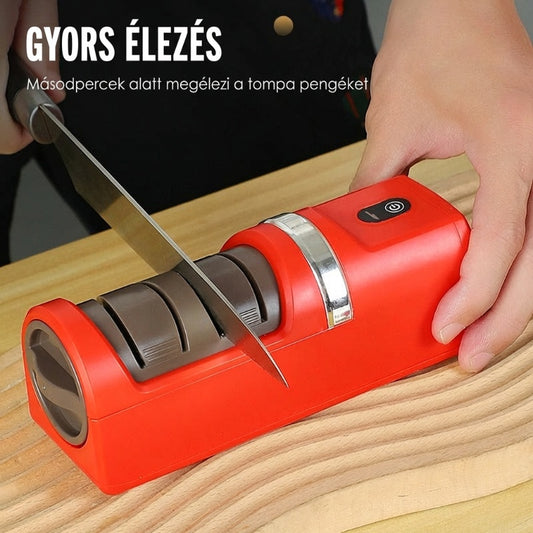 🔪 Automatikus konyhai késélező | Egyetlen mozdulattal tökéletesen éles pengék