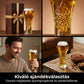 Nagy űrtartalmú, díszes, dombornyomott söröspohár