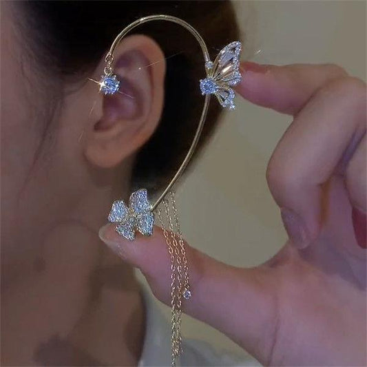 Fluture Floare Tassel Sparkling Zirconia Cercei