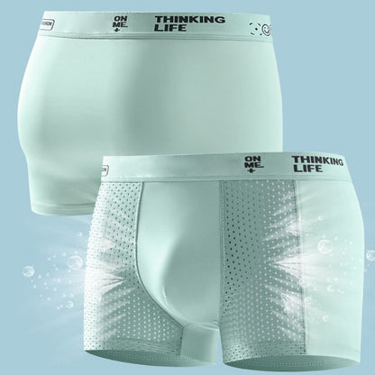 🌴 Nyári akciók ❄️ Férfi Jégselyem lélegző hálós boxeralsó (4 darabos szett) 🏖️