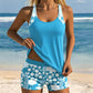 👙🏖️ Szexi Mintás Tank Top & Rövidnadrág Kétrészes Fürdőruha 🌞