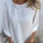 Női alkalmi kerek nyakú Jacquard Top
