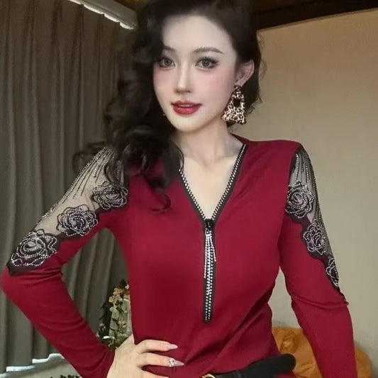 Femei V-Neck Sexy Slim Top