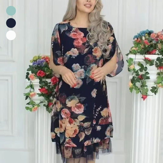 Rochii elegante pentru femei cu imprimeu Rose Loose