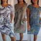 🌼NŐI PAMUT & VÁSZON KEREK NYAKÚ NYOMTATOTT RUHA【M-4XL】