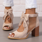 ✨Női Bow Open-Toe Chunky sarok szandálok
