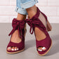 ✨Női Bow Open-Toe Chunky sarok szandálok
