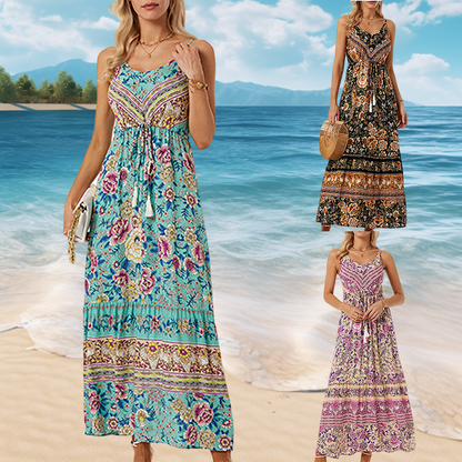 ✨🌈Boho ruha virágos mintával és pántokkal