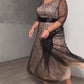 【S-4XL】👗Női középhosszú ujjú derekú virágos ruhák