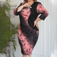 🔥👗Női elegáns gradiens hosszú ujjú hosszú ujjú derék ruhák