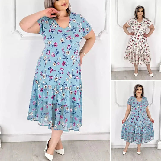 🌸Szép patchwork pliszírozott virágos ruha