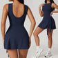 💕Női egyszínű Knot Wrap Sports Tank Romper🏃‍♀️Alkalmi sportruházat
