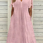 🔥👗Női elegáns V-nyakú üreges egyszínű ruha
