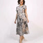👗Női Elegáns kerek nyakú rövid ujjú Midi ruha