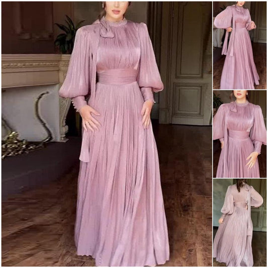 🌸💐Női elegáns lámpás hosszú ujjú Maxi ruha