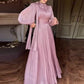 🌸💐Női elegáns lámpás hosszú ujjú Maxi ruha
