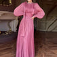 🌸💐Női elegáns lámpás hosszú ujjú Maxi ruha
