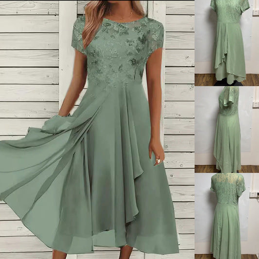 👗Női elegáns kerek nyakú ruha