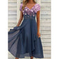 【S-5XL】👗Női nyári V-nyakú nyomtatott patchwork ruha