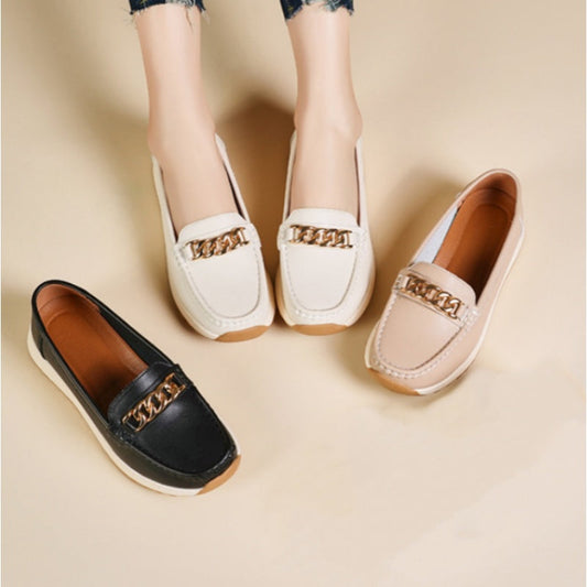 🌞2026 nyári újdonságok🌸 Női elegáns, egyszínű, vastag talpú loafer cipő