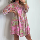 Női Paisley Print rózsa  miniruha