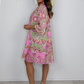 Női Paisley Print rózsa  miniruha
