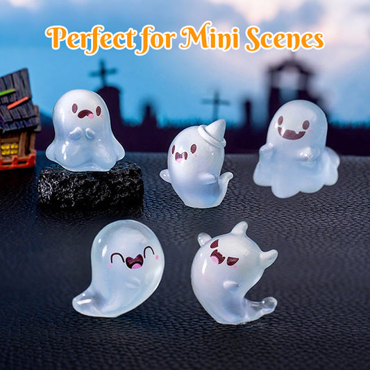 Cute Glow-in-the-Dark Mini Ghost Figurines