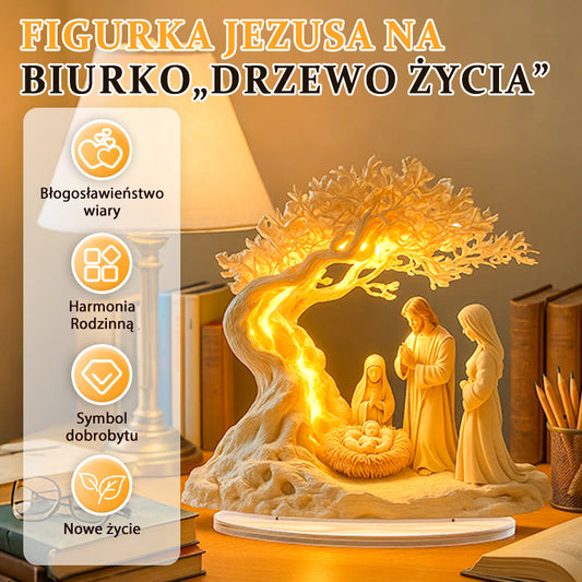 Jézus szobrocska az Élet fájával az asztalodra