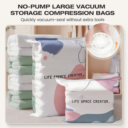 🧳✅ Nagy méretű vákuumzsákok tároláshoz – pumpa nélküli tömörítés✨