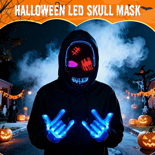 💀🔥 Halloween LED koponya maszk -👏A legnépszerűbb 2025-ben!