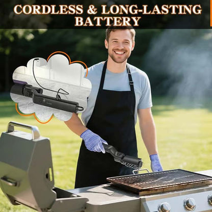 🧼 Vezeték Nélküli Elektromos BBQ Grill Kefe Tisztító 🔥🍖
